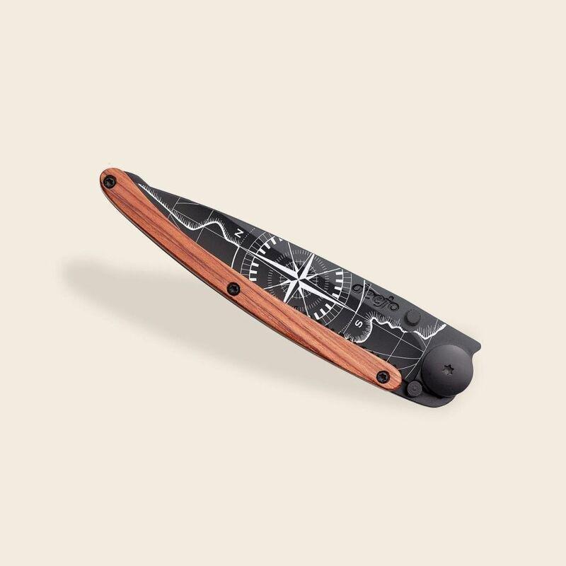Deejo 37G Pocket Knife - Serrated Coral Wood/Terra Incognita (Black), , large image number 2