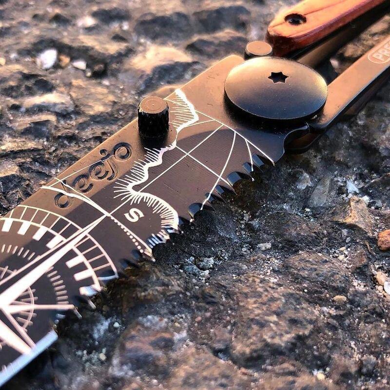 Deejo 37G Pocket Knife - Serrated Coral Wood/Terra Incognita (Black), , large image number 4