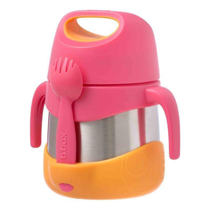 B.Box Insulated Kids Food Jar With Spork - Strawberry Shake 335 ml, , large image number 0