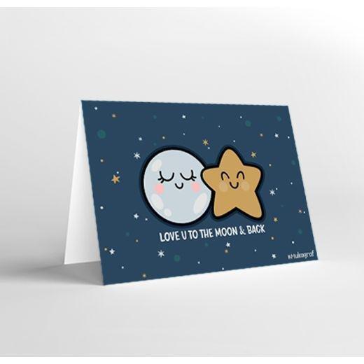 Mukagraf Love U Ktir Yaane To The Moon & Back Love Greeting Card (17 x 11.5cm), , large image number 0