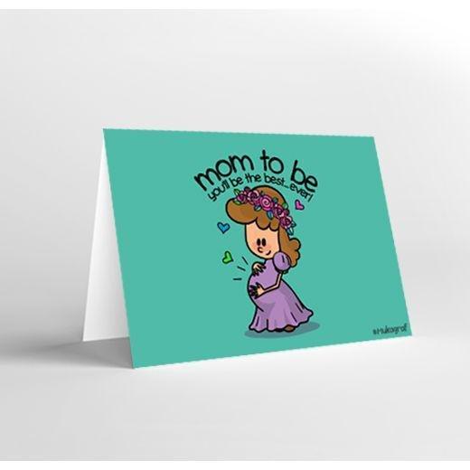 Mukagraf Mom To Be You'll Be The Best Ever Mom Greeting Card (10.3 x 7.3cm), , large image number 0