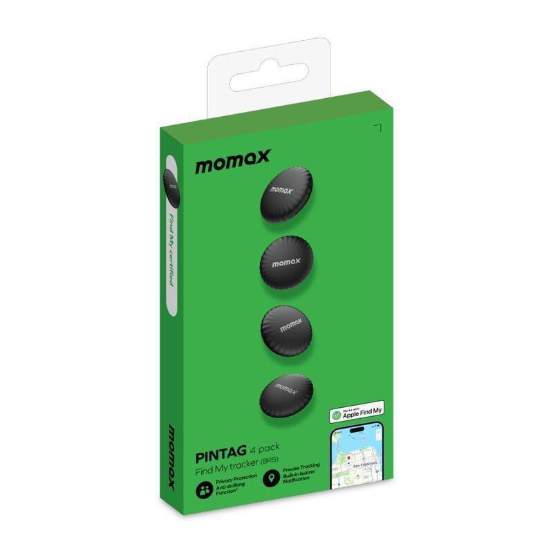 Momax Pintag Find My Tracker (Pack of 4) - Black, , medium