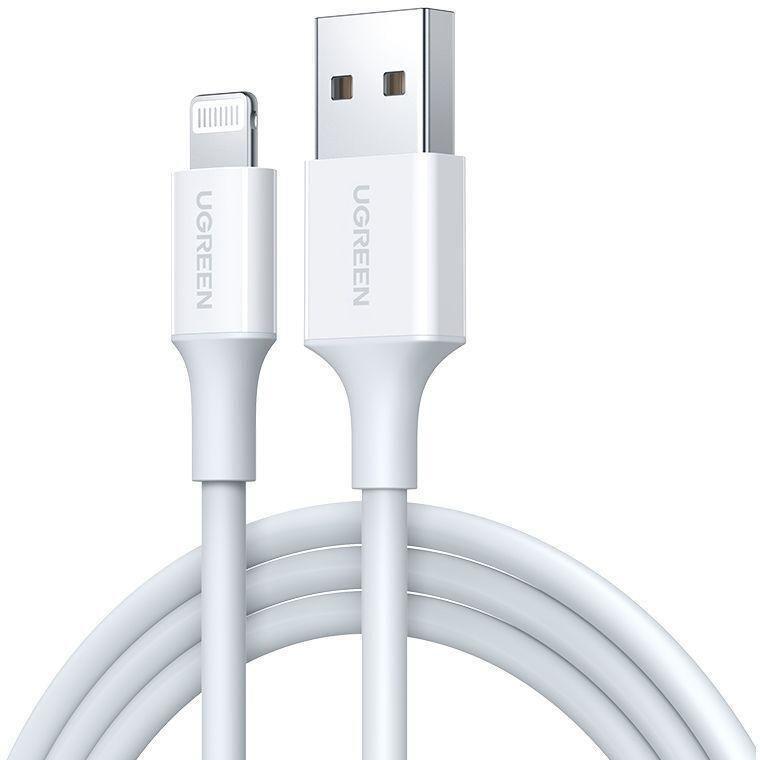 UGREEN USB-A Male to Lightning Male Cable Nickel Plating ABS Shell 2m - White, , large image number 0