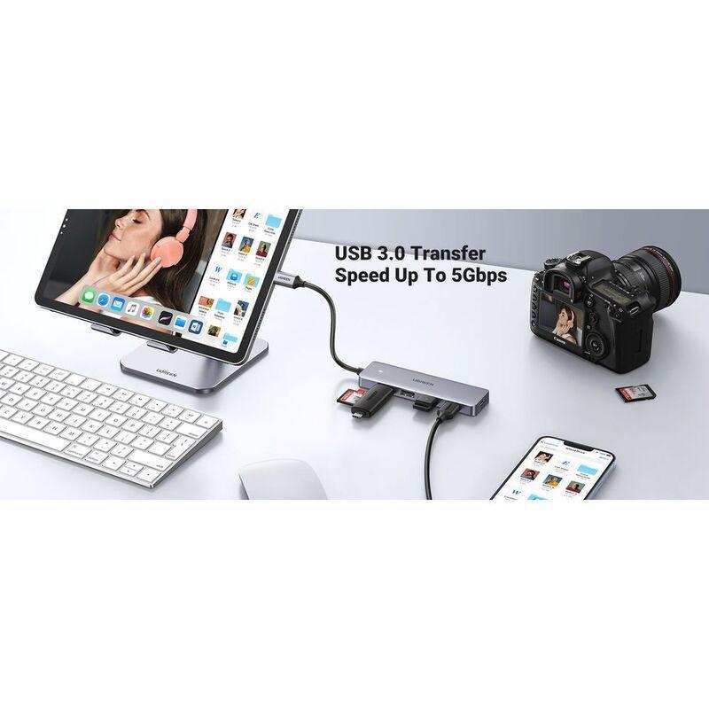 UGREEN USB-C Hub 4 Ports USB-C Adapter Type C Hub - Black, , large image number 2