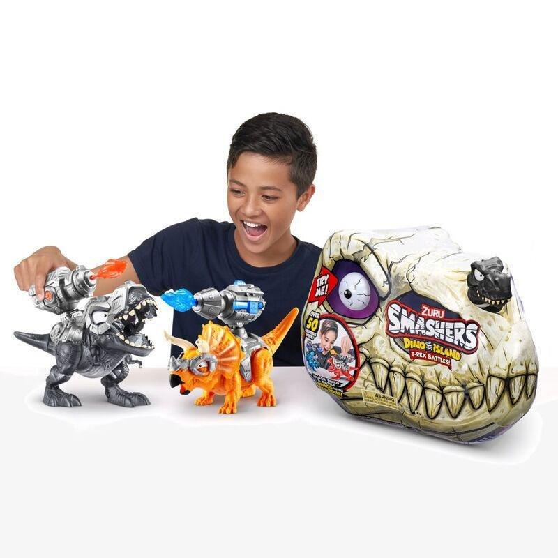 Smashers Dino Island S1 T-Rex Battles Mini Figurine (Assortment - Includes 1), , large image number 1