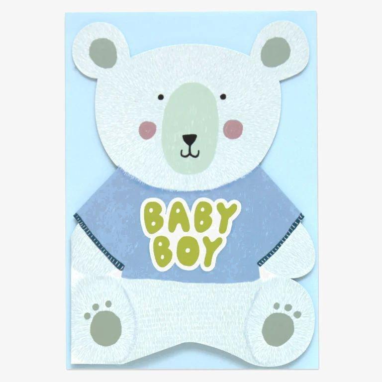 Raspberry Blossom Baby Boy Greeting Card (16.2 x 11.4cm), , large image number 0