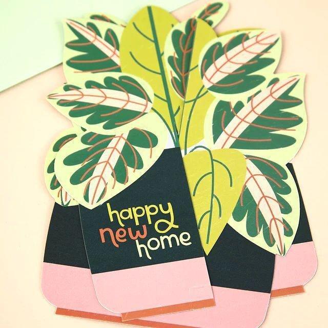Raspberry Blossom Happy New Home - Plants Greeting Card (18.4 x 13.3cm), , large image number 2