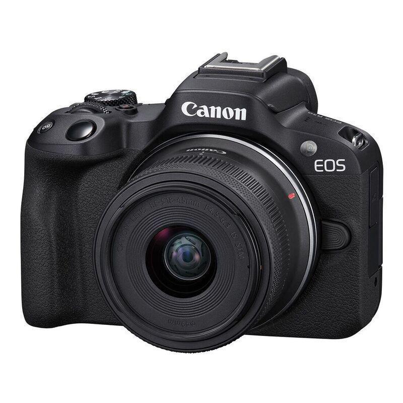 Canon EOS R50 Mirrorless Camera - Black + RF-S 18-45mm f/4.5-6.3 IS STM Lens, , large image number 0