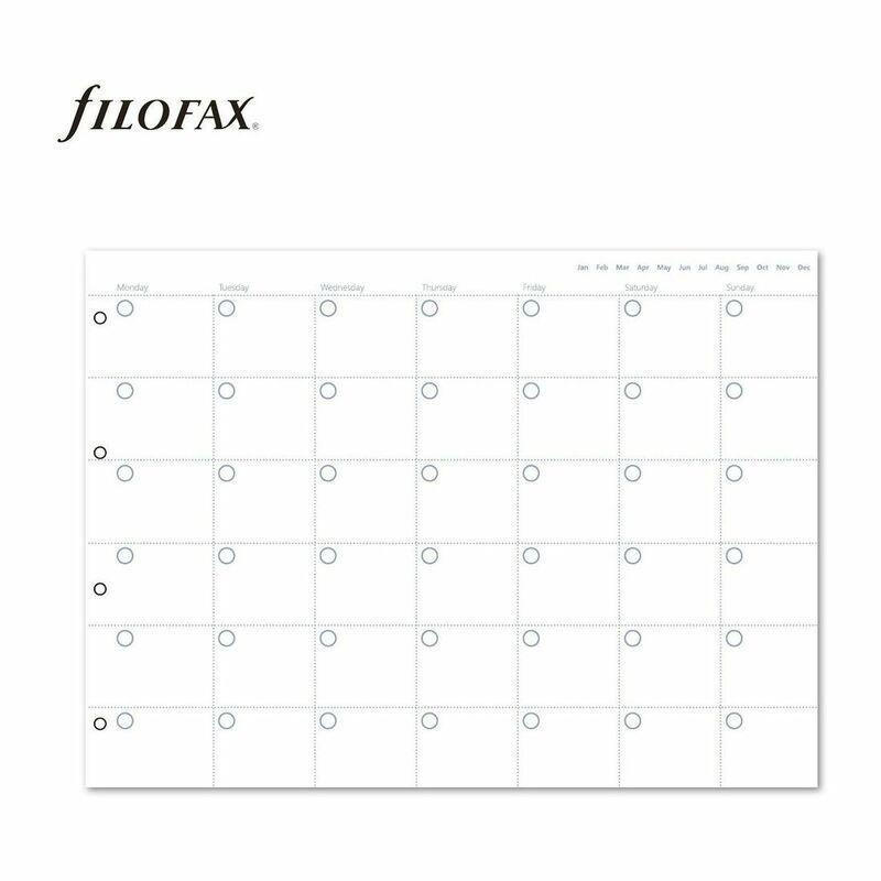 Filofax A4 Clipbook Refill Month Planner Notebook Refill, , large image number 0