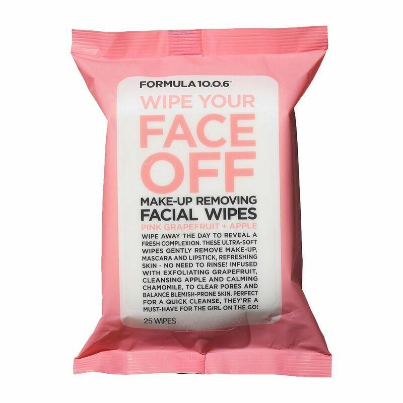 Formula 10.0.31 Wipe Your Face Off Makeup Facial Wipes Pink Grapefruit + Apple 25Pc Pkt, , large image number 0