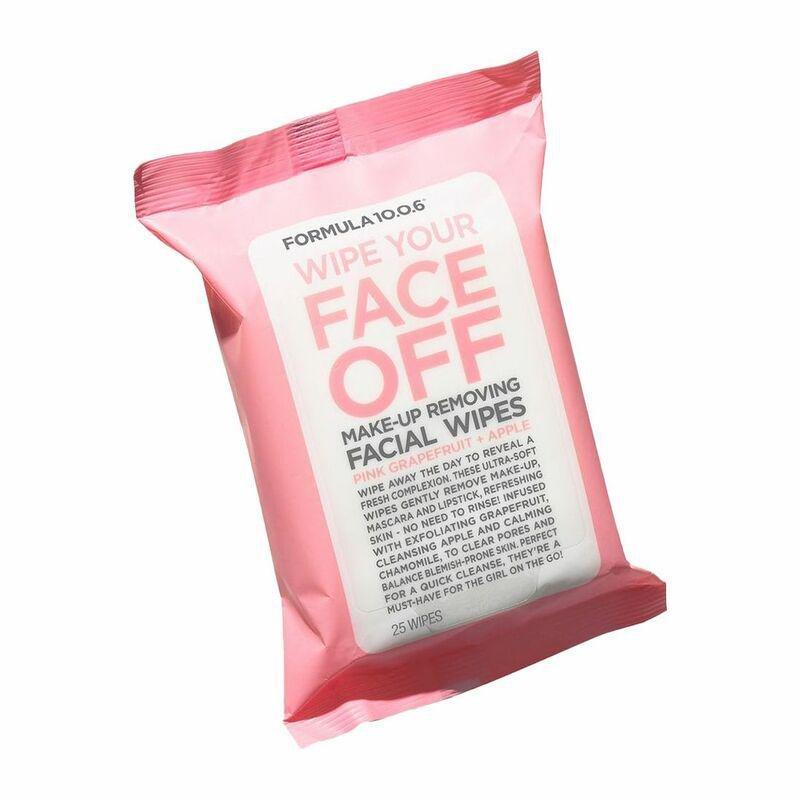 Formula 10.0.31 Wipe Your Face Off Makeup Facial Wipes Pink Grapefruit + Apple 25Pc Pkt, , large image number 1