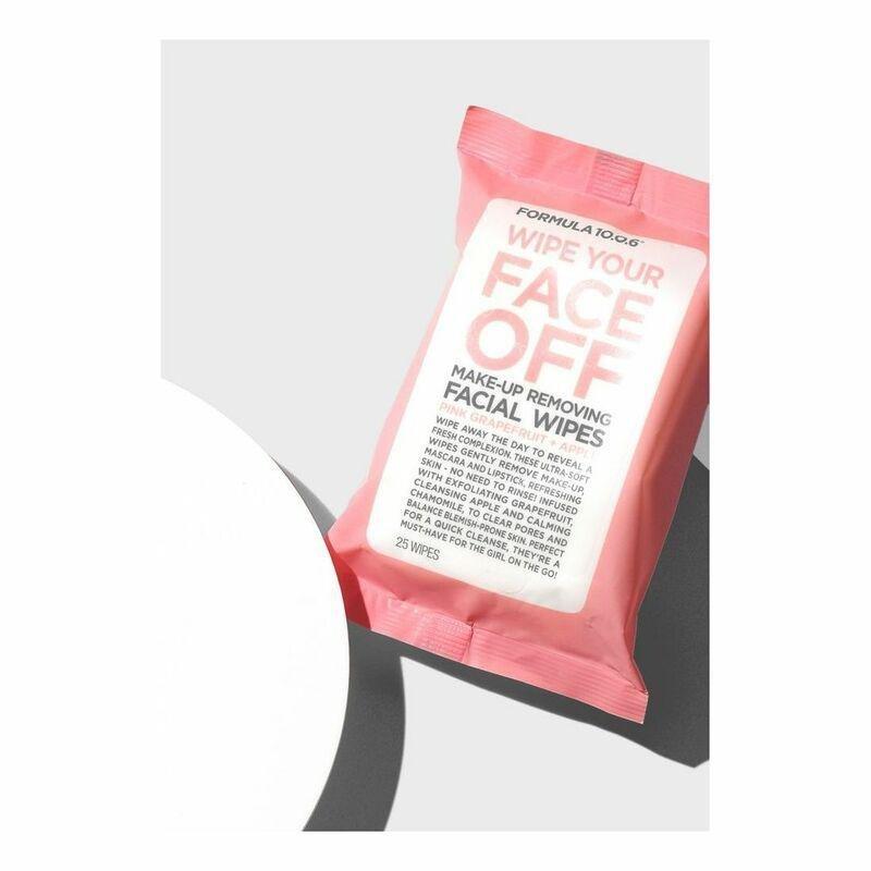 Formula 10.0.31 Wipe Your Face Off Makeup Facial Wipes Pink Grapefruit + Apple 25Pc Pkt, , large image number 2