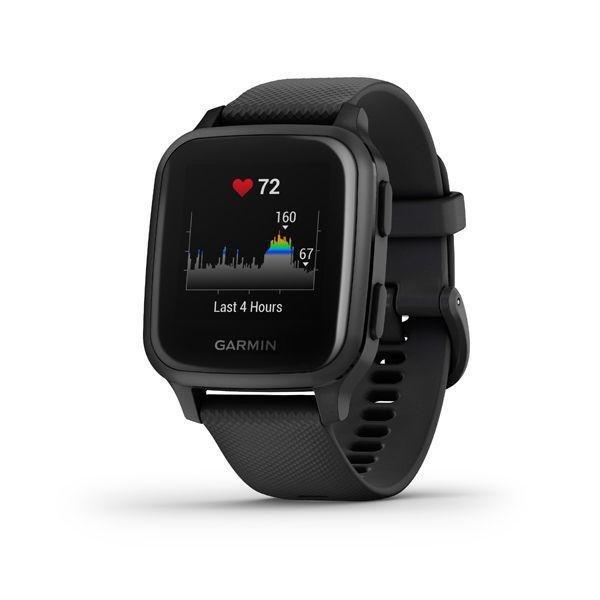 Garmin Venu SQ Music Edition Smartwatch Slate Aluminium Bezel with Black Case and Silicone Band, , large image number 0
