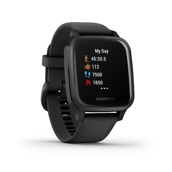 Garmin Venu SQ Music Edition Smartwatch Slate Aluminium Bezel with Black Case and Silicone Band, , large image number 2