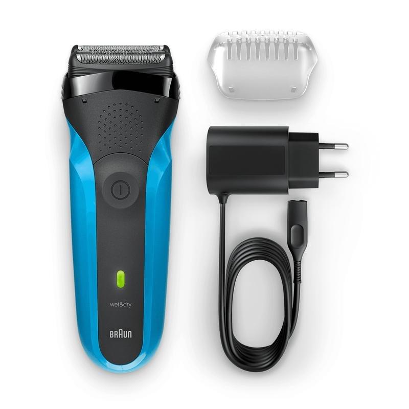 Braun 310S Series 3 Rechargeable Wet & Dry Electric Shaver Blue, , large image number 2