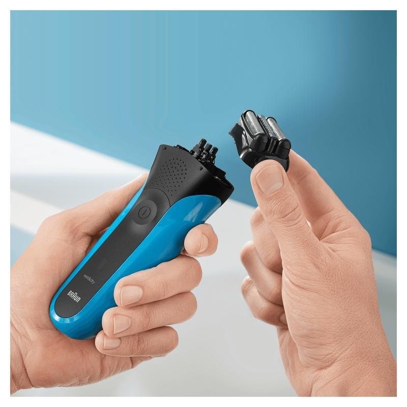 Braun 310S Series 3 Rechargeable Wet & Dry Electric Shaver Blue, , large image number 3