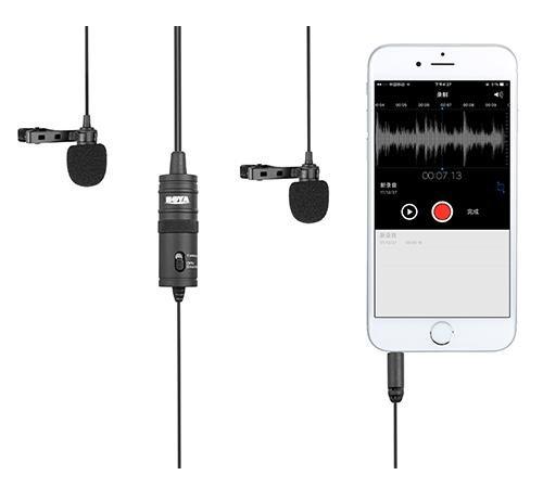 Boya By-M1Dm Dual Head Lavalier Omni Directional Microphone, , large image number 1