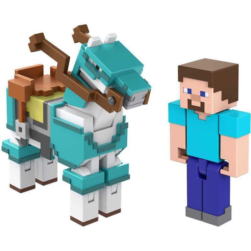 Mattel Minecraft Steve & Armored Horse 3.25 Inch Pack of 2 Core Figures HDV39, , large image number 3