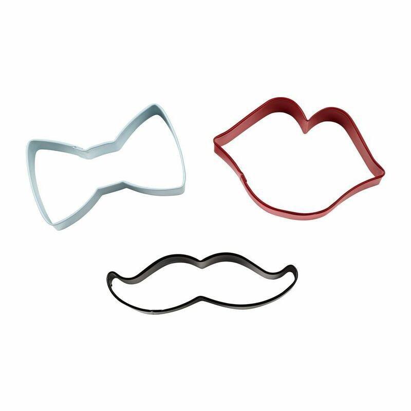 Wilton Tie Mustache Lip Cookie Cutters (Set of 3), , large image number 0