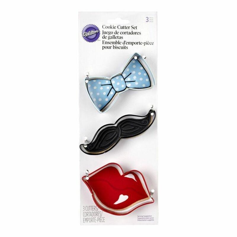 Wilton Tie Mustache Lip Cookie Cutters (Set of 3), , large image number 1