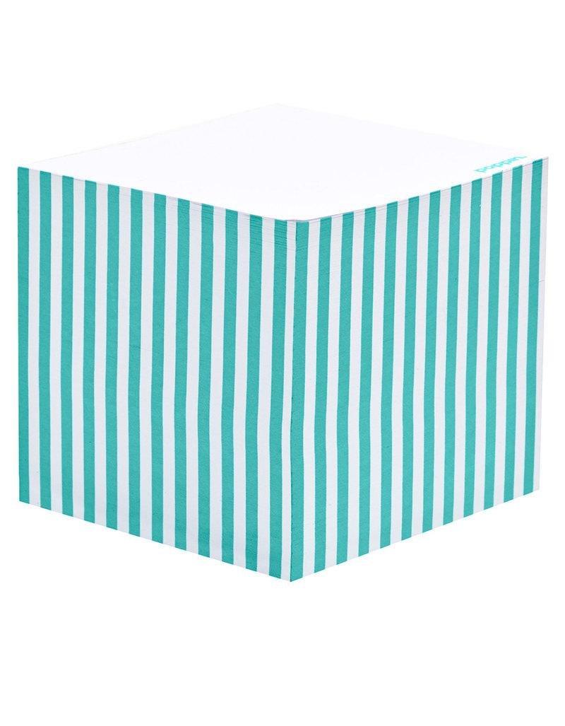 Poppin Inc Memo Cube Aqua Stripe, , large image number 0