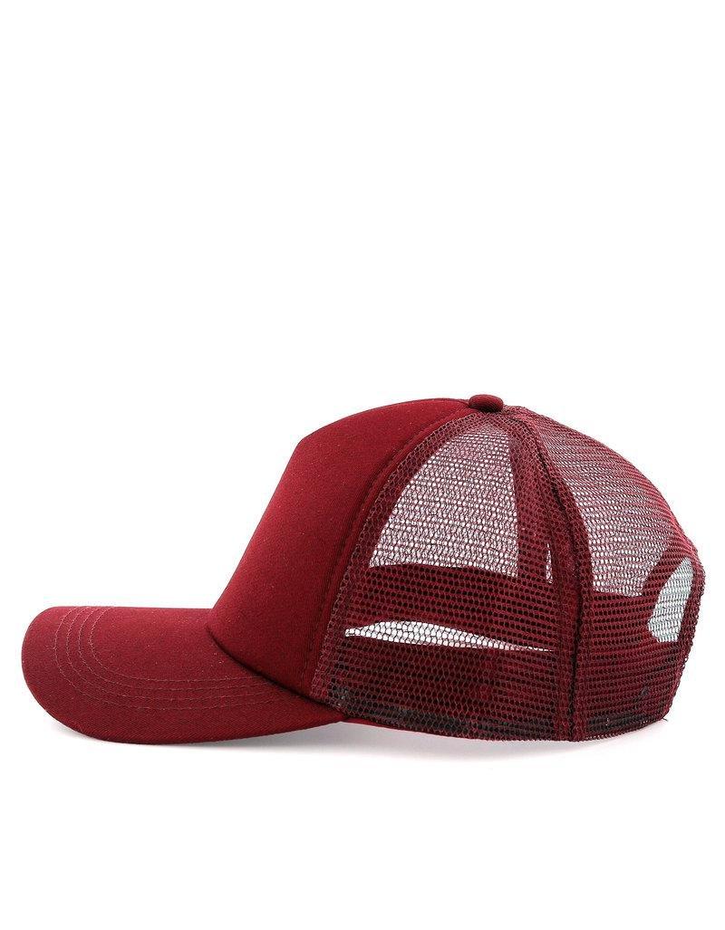 B180 Plain Maroon Snapback Trucker Cap, , large image number 1