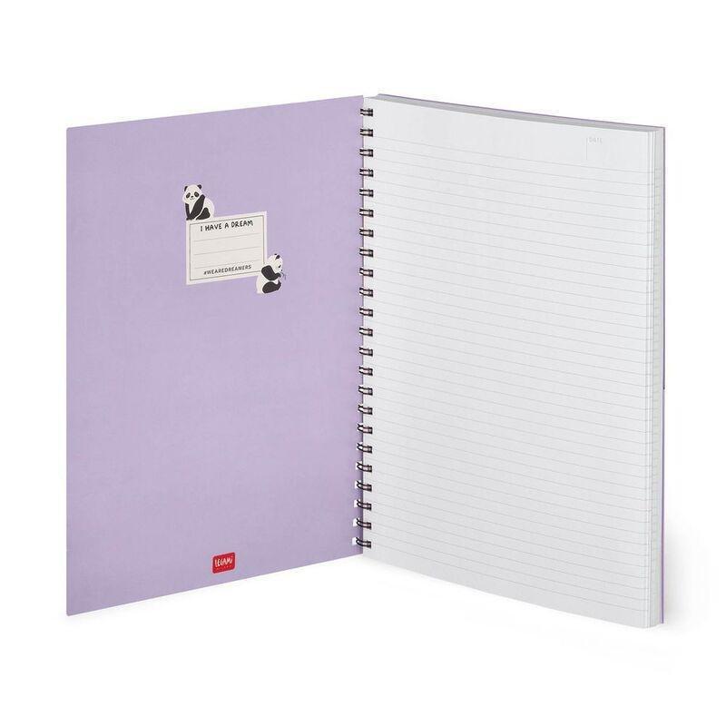 Legami 3-in-1 Spiral Notebook- Maxi Trio Spiral Notebook - Panda, , medium