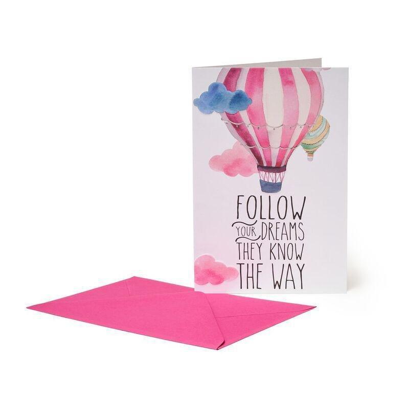Legami Greeting Card - Large - Air Balloon / Follow Your Dreams (11.5 x 17 cm), , medium