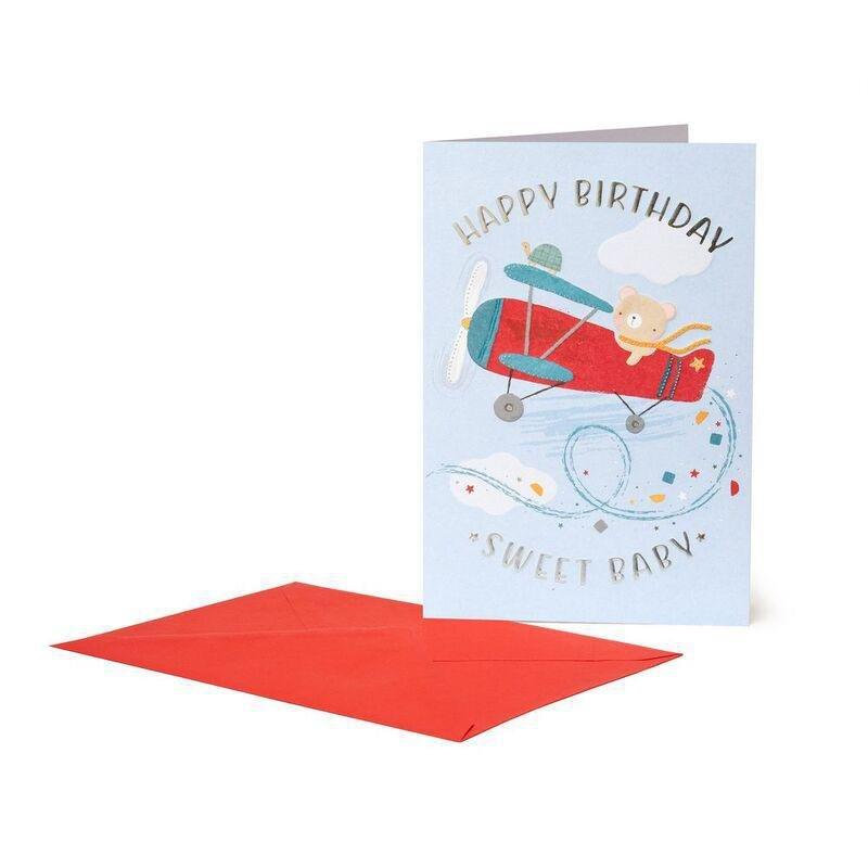 Legami Greeting Card - Large - Teddy Plane (11.5 x 17 cm), , medium