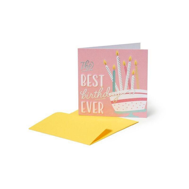 LEGAMI - Legami Greeting Card - Small - Cake The Best Birthday Ever (7 x 7 cm)