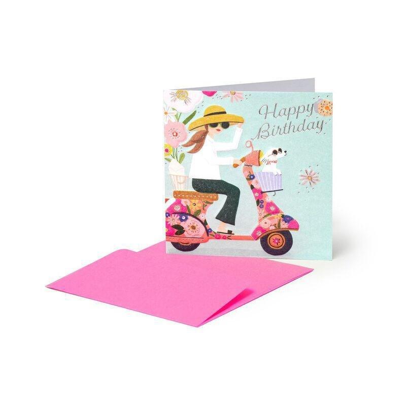 Legami Greeting Card - Small - Bike Girl (7 x 7 cm), , medium