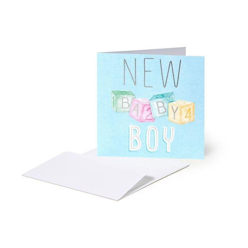 Legami Greeting Card - Small - New Baby Boy (7 x 7 cm), , medium