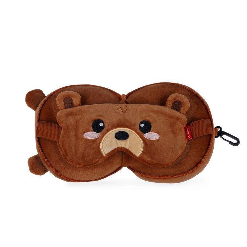 Legami Travel Pillow With Eye Mask - My Travel Buddy - Teddy Bear, , large image number 1