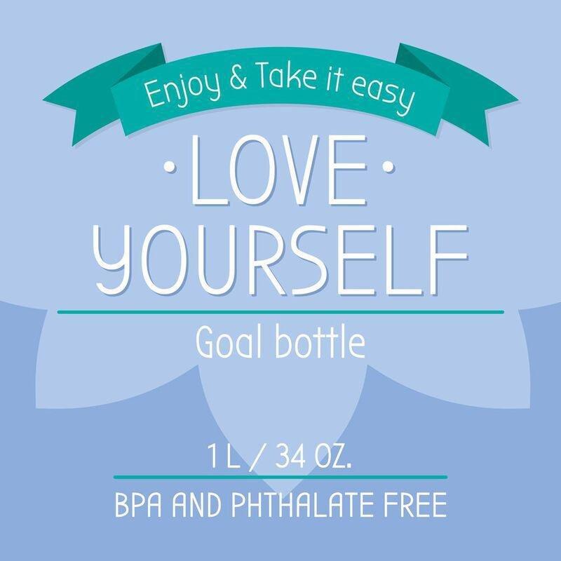 Legami Goals Water Bottle 1000 ml - Love Yourself, , large image number 4