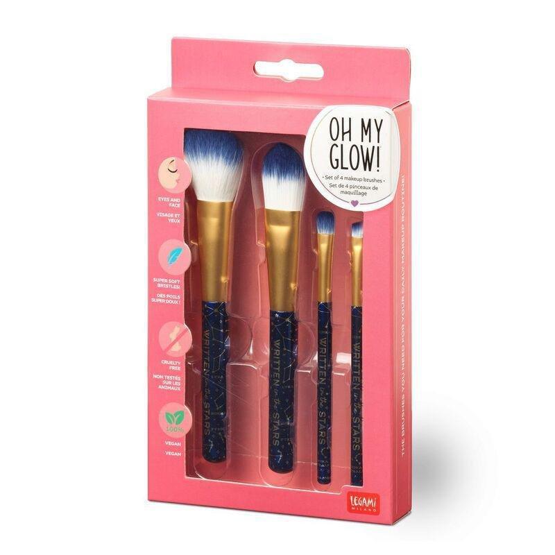 Legami Set of 4 Makeup Brushes - Oh My Glow!- Stars, , large image number 1