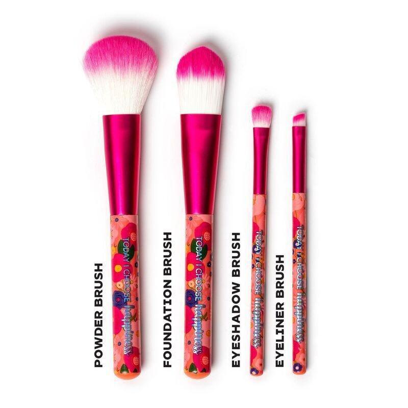 Legami Set of 4 Makeup Brushes - Oh My Glow!- Flowers, , medium