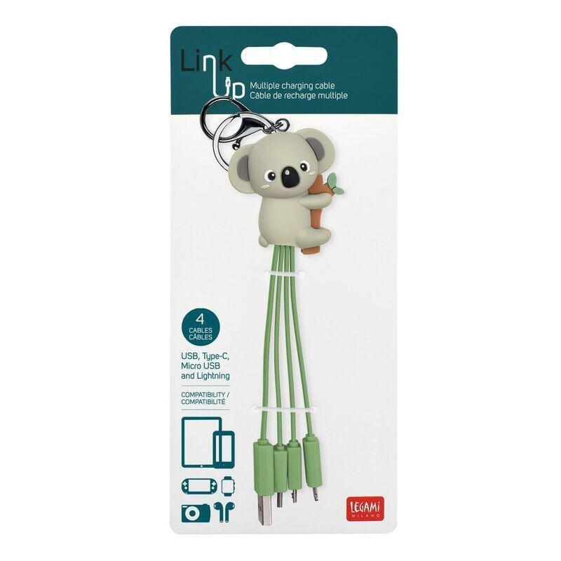 Legami Charging Multi Cable- Link Up - Koala, , large image number 1