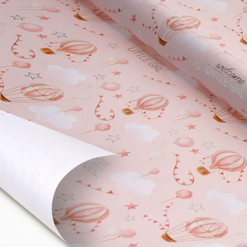 LEGAMI - Legami Gift Wrapping Paper - Baby Born - Girl (200 x 70 cm)