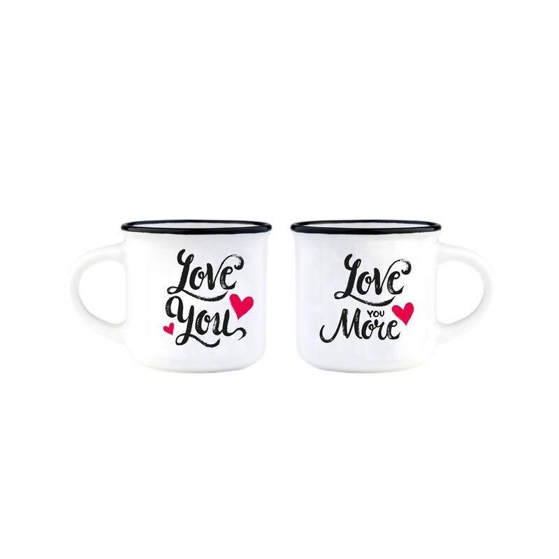 Legami Espresso for Two - Porelain Coffee Mugs 50 ml - Love (Set of 2), , large image number 0
