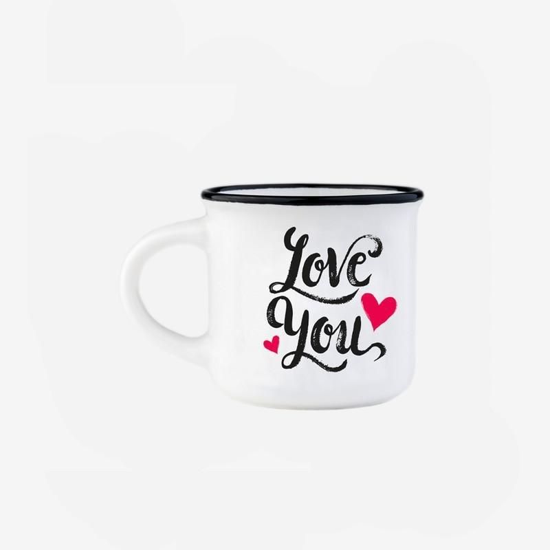 Legami Espresso for Two - Porelain Coffee Mugs 50 ml - Love (Set of 2), , large image number 2