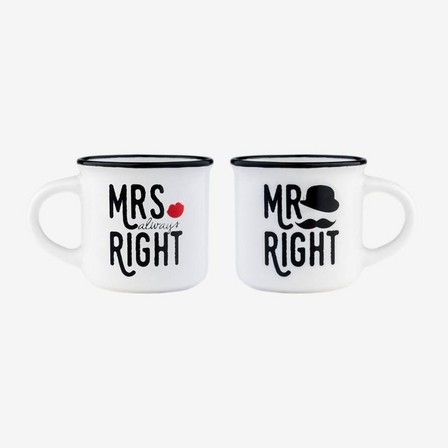 LEGAMI - Legami Espresso for Two - Coffee Mugs - Mr & Mrs (Set of 2)