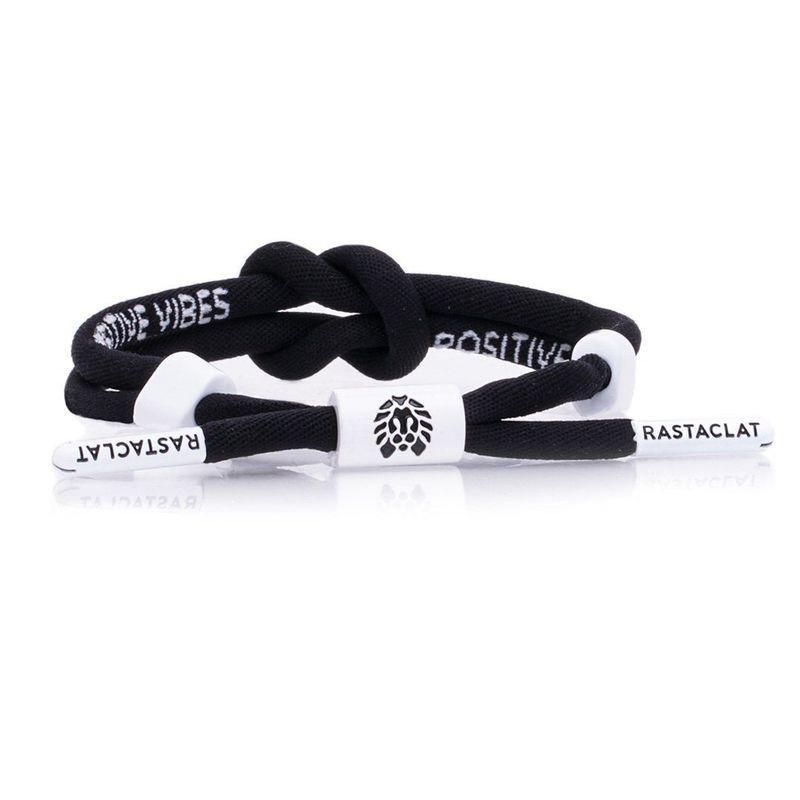 Rastaclat Posi Vibes-Blck Knot Men's Bracelet Black/White, , large image number 0