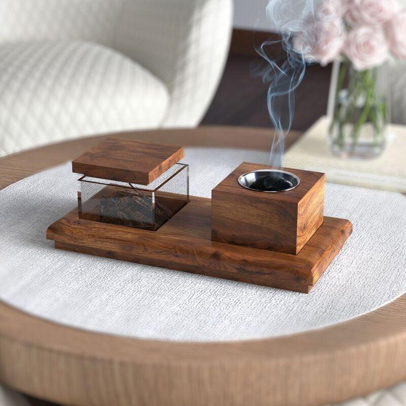 HilalFul Wooden Incense Burner Tray Set, , large image number 3