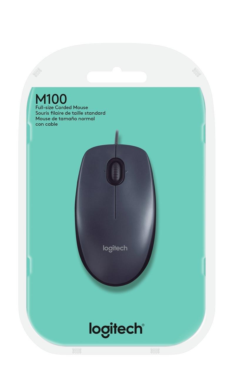 Logitech M100 USB Wired Mouse Grey, , large image number 3