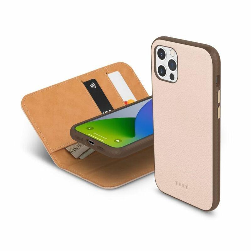 Moshi Overture Case with Detachable Magnetic Wallet Luna Pink for iPhone 12 Pro/12, , large image number 1