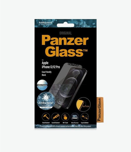 PANZERGLASS - Panzer Glass CF Edge to Edge Black Frame Anti Glare for iPhone 12 Pro/12