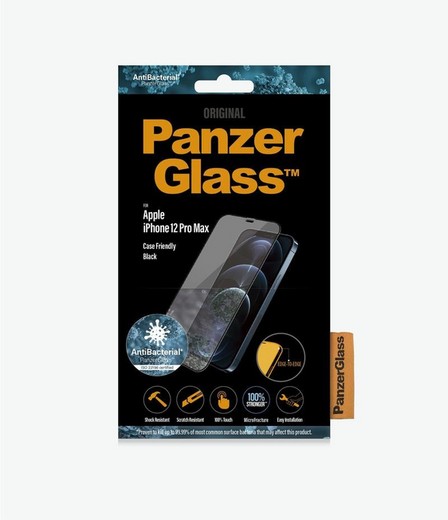 PANZERGLASS - Panzer Glass CF Edge to Edge Black Frame Clear for iPhone 12 Pro Max
