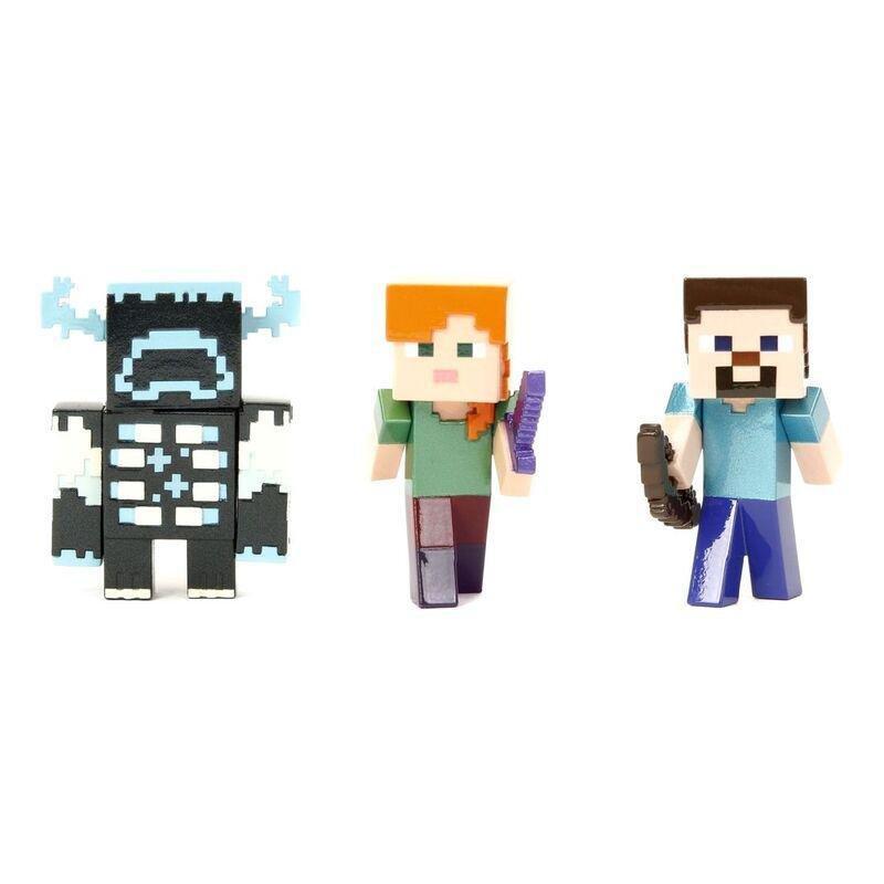 Jada Toys Metalfigs Minecraft - Steve - Alex - Creeper and Warden 2.5-Inch Figures (Pack Of 4), , large image number 1