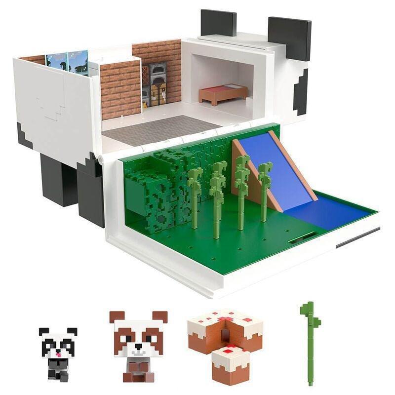 Mattel Minecraft Mob Head Mini Panda Playhouse Playset HLL25, , large image number 1