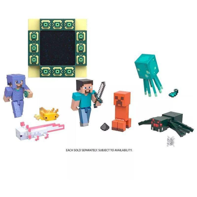 Mattel Minecraft Build-A-Portal Stronghold Steve 3.25 Inch Core Figure HLB14, , large image number 3